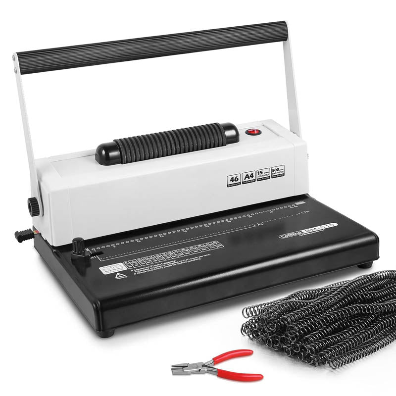 BowLift | Binding Machine Coil Spiral Binding Machine Electric Coil Inserter for Letter Size/A4/A5 with 100pcs 5/16'' Coil Binding Spines