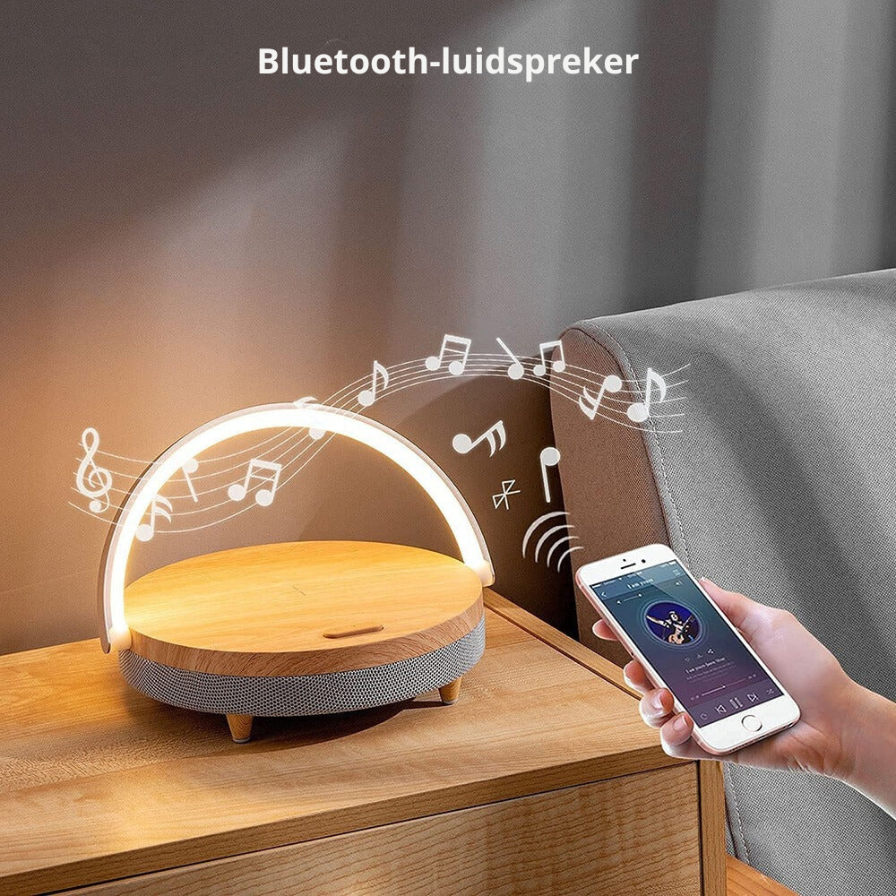 BowLift | 3-in-1 LED Lamp, Bluetooth Speaker & Wireless Charger | Smart Desk Light