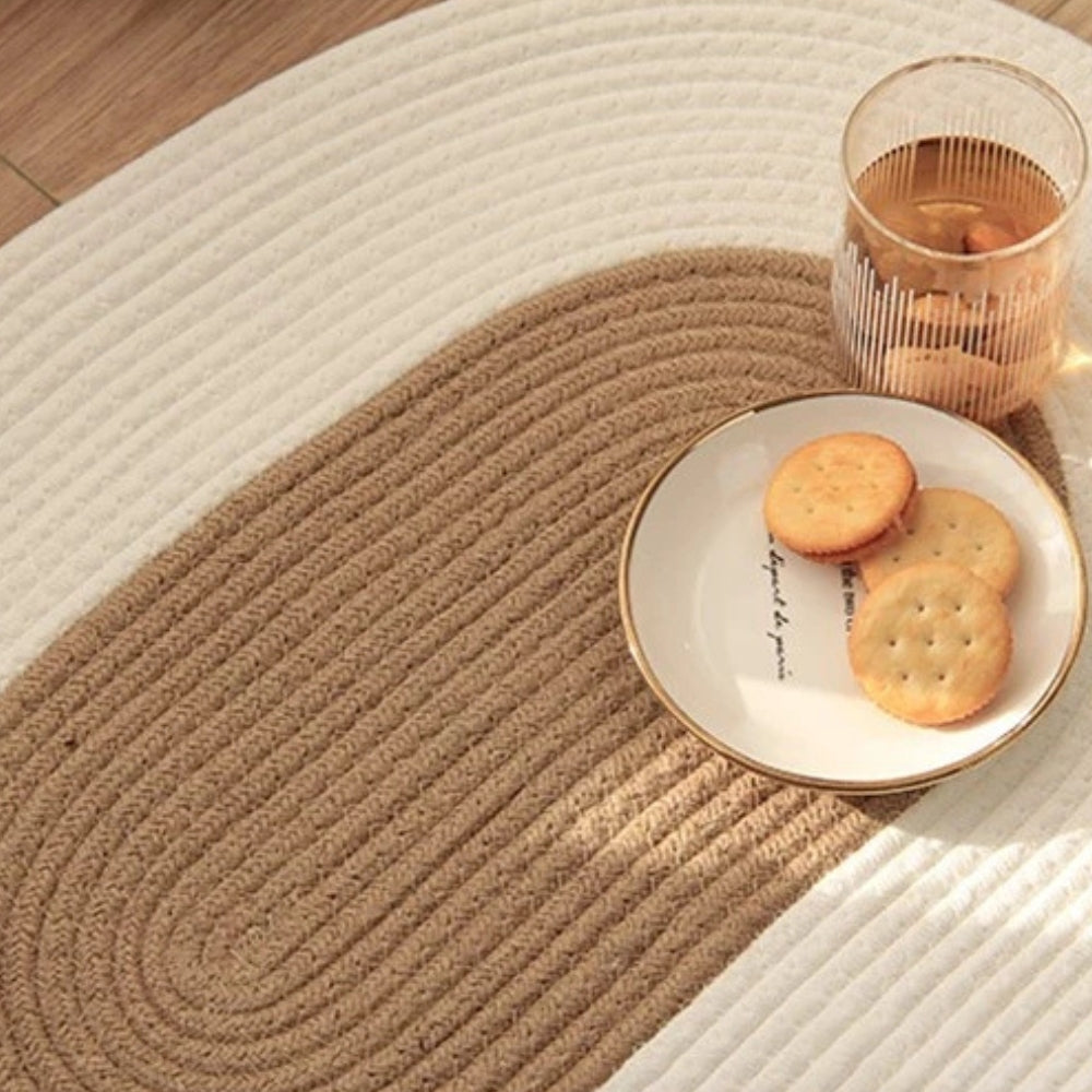 BowLift | Boho Braided Hemp Oval Rug