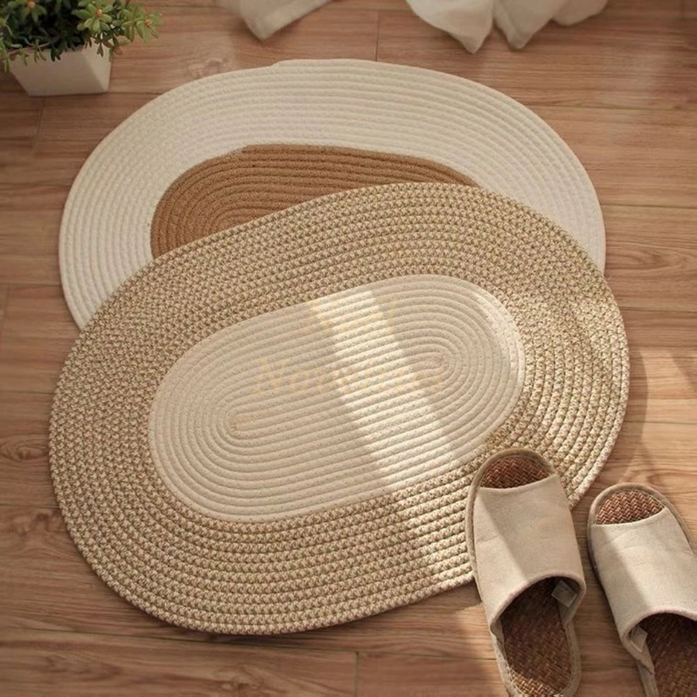 BowLift | Boho Braided Hemp Oval Rug