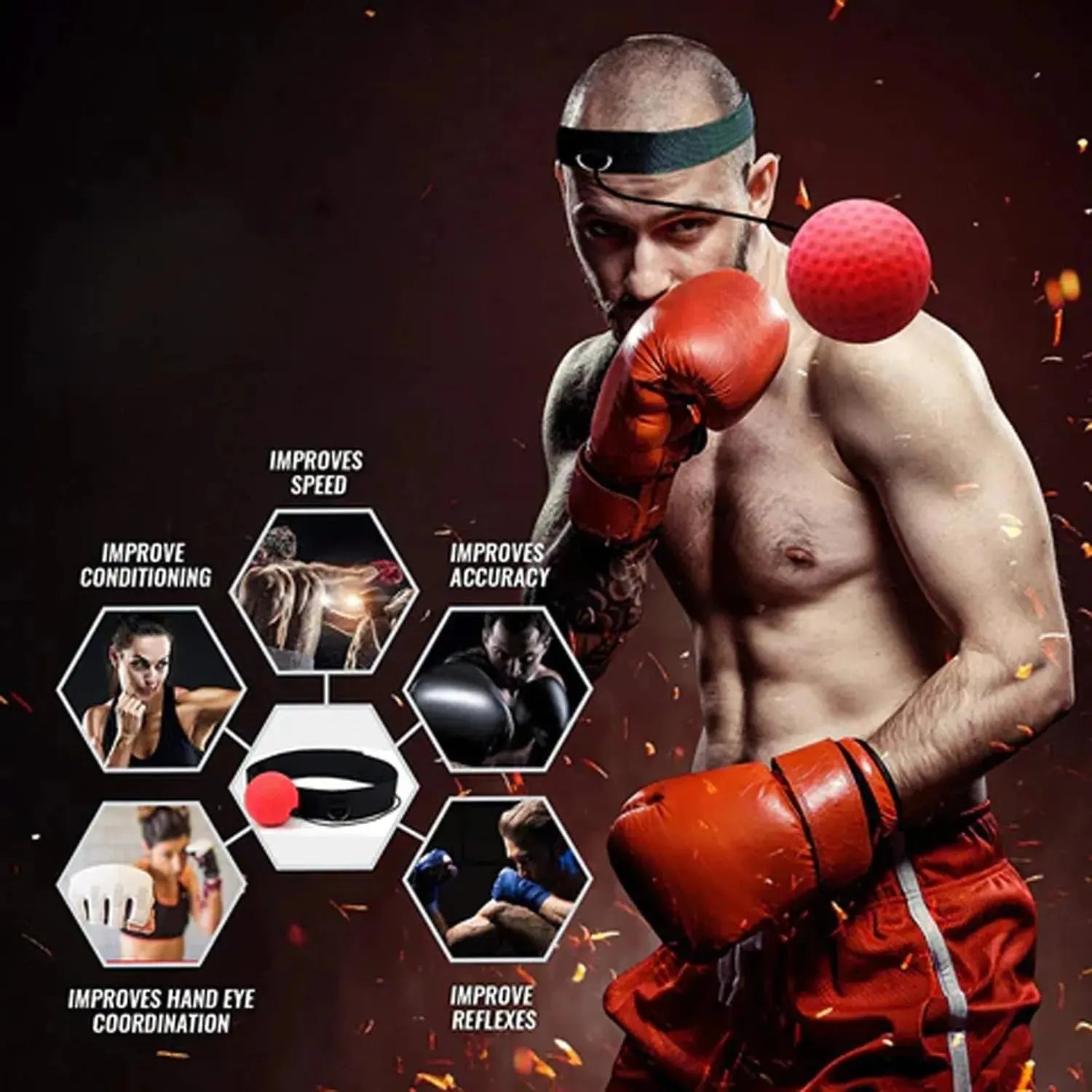 BowLift | Boxing Headband with Reflex Ball for Increased Reaction Power