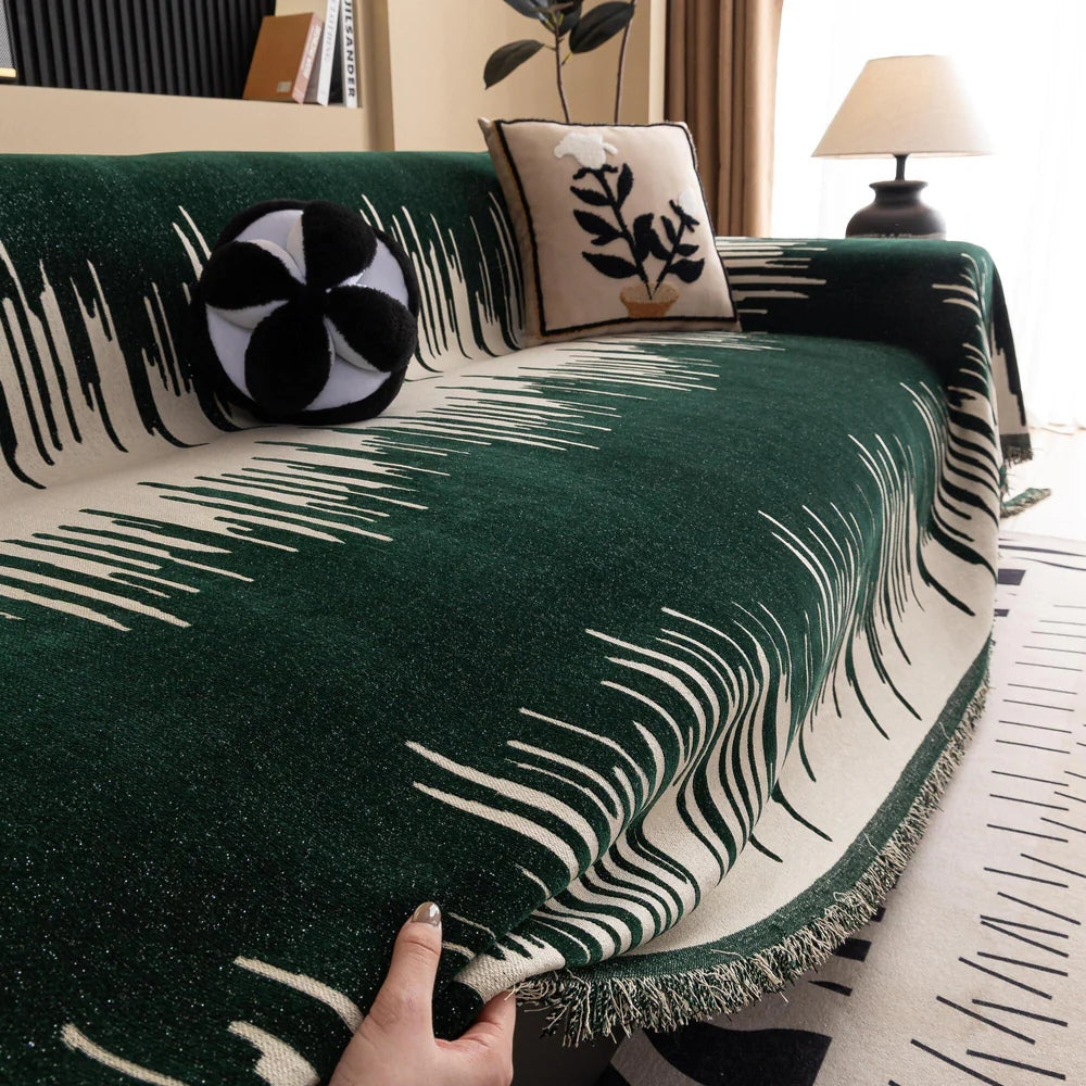 BowLift | Brushstroke Vertical Pattern Chenille Sofa Cover