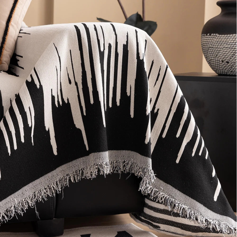 BowLift | Brushstroke Vertical Pattern Chenille Sofa Cover