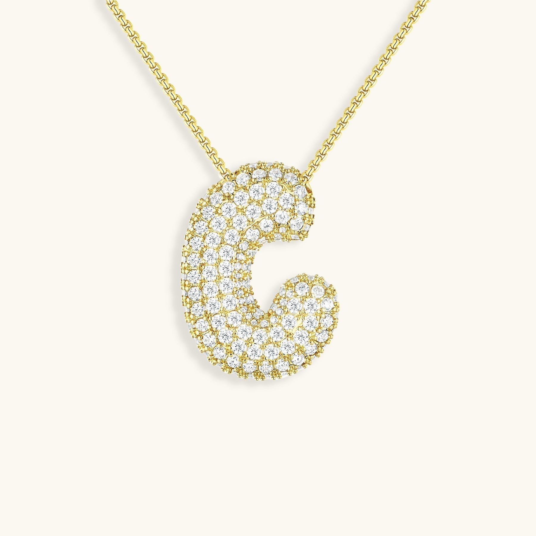 BowLift | Bubble Initial-Diamond-Necklace