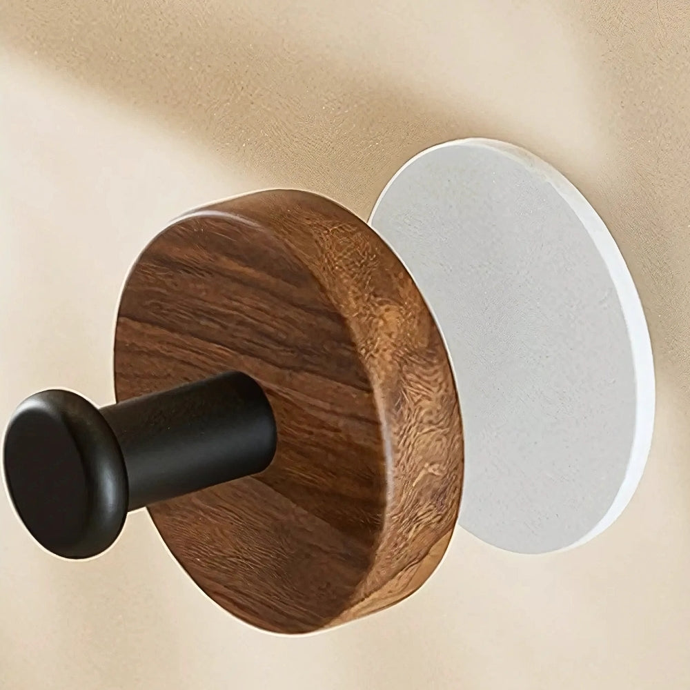 BowLift | Chic Round Self-Adhesive Timber Wall Hook Piece