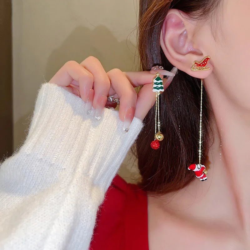 BowLift | Charming Santa Claus Tassel Earrings for a Festive Holiday Style