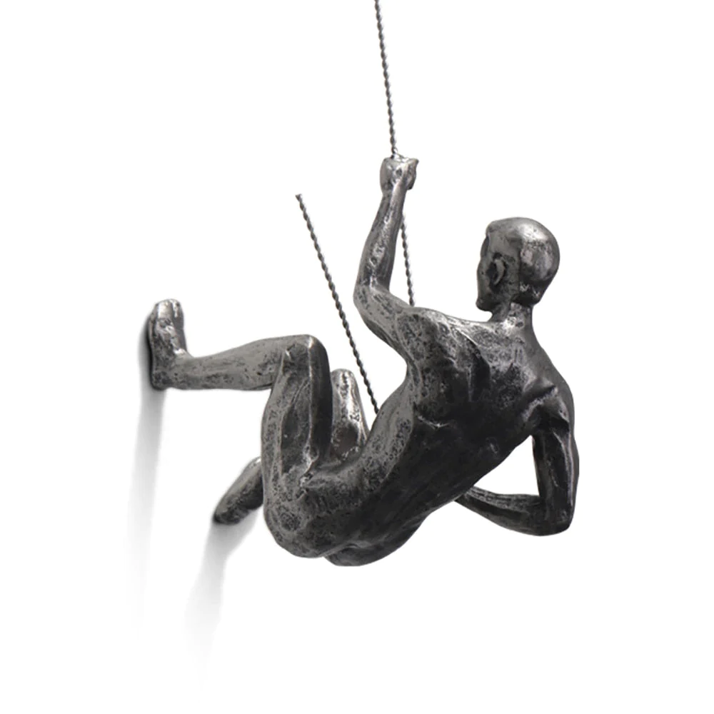 BowLift | CraftedClimb Climbing Figures Wall Decoration – Inspiring Wall Art of Resin and Iron