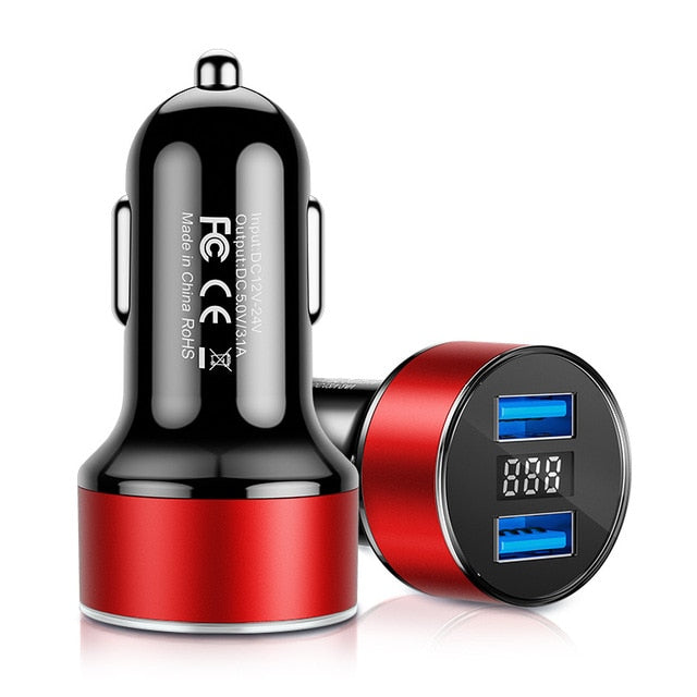 BowLift | Dual USB Car Charger LED Display