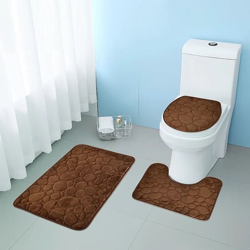 BowLift | 3-piece bathroom mat set with non-slip comfort