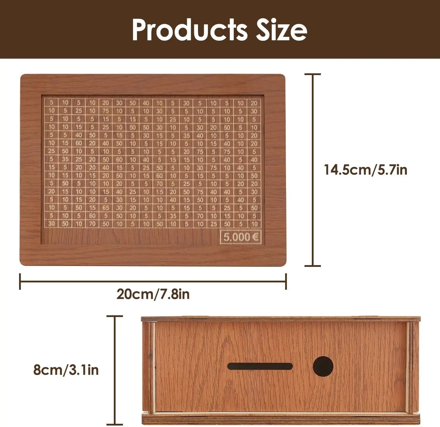 BowLift | CashBox Cash box made of wood – With marking for each inserted banknote