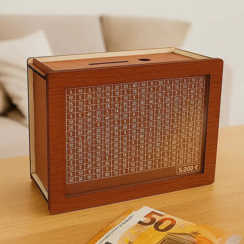 BowLift | CashBox Cash box made of wood – With marking for each inserted banknote