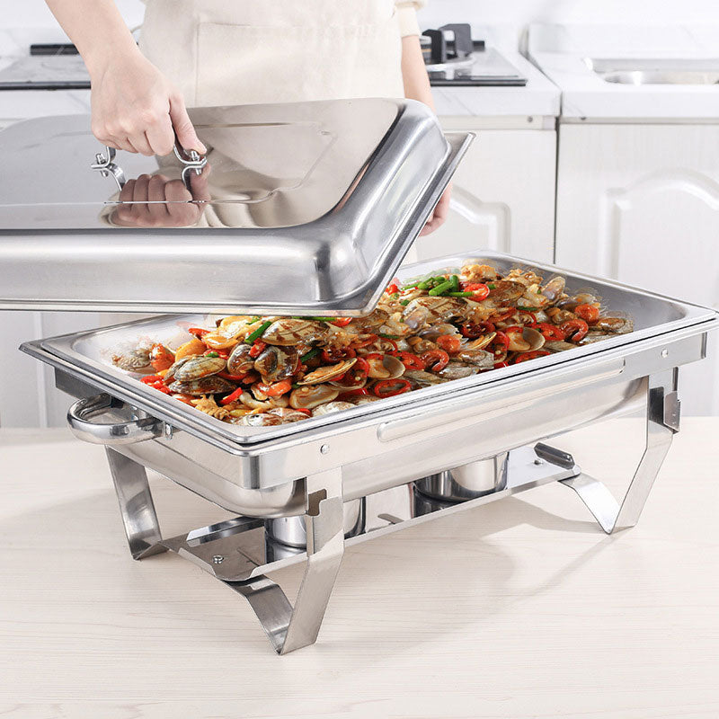 BowLift | Thickened Stainless Steel Buffet Furnace Restaurant Hotel Heating Compartment Container Alcohol Insulation Furnace Commercial