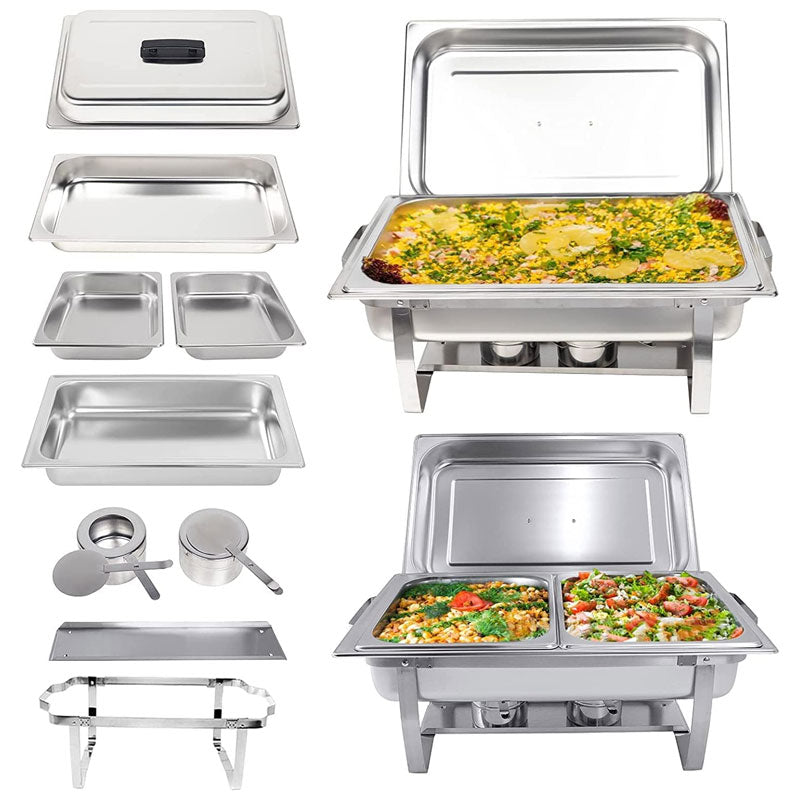 BowLift | 2 Pieces 8QT Non-Steel Steel Fire Pot Self-Help Dinner Box, Foldable Frame Rack, Suitable For Customs, Banquets, Dining Activities