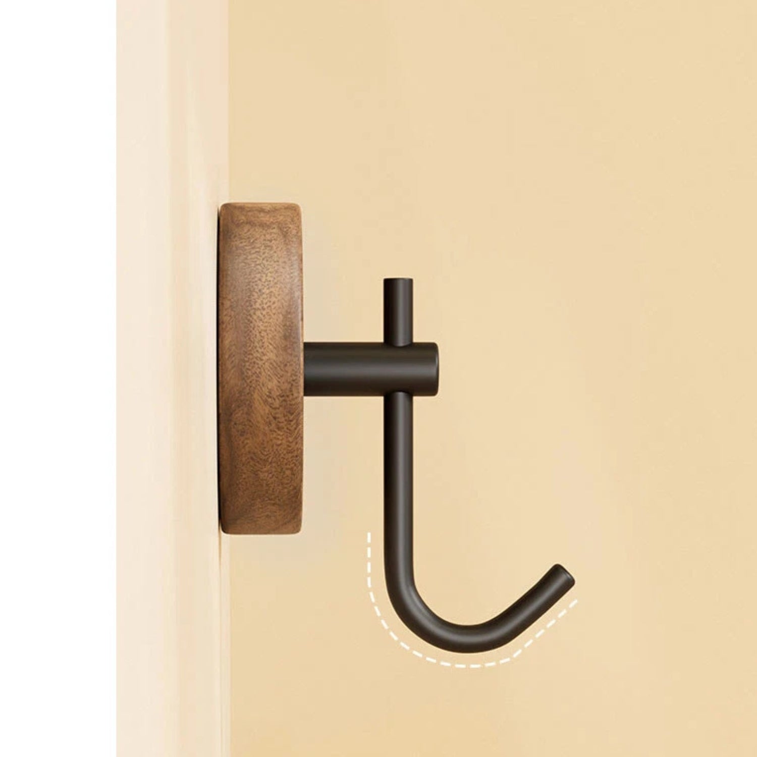 BowLift | Chic Round Self-Adhesive Timber Wall Hook Piece