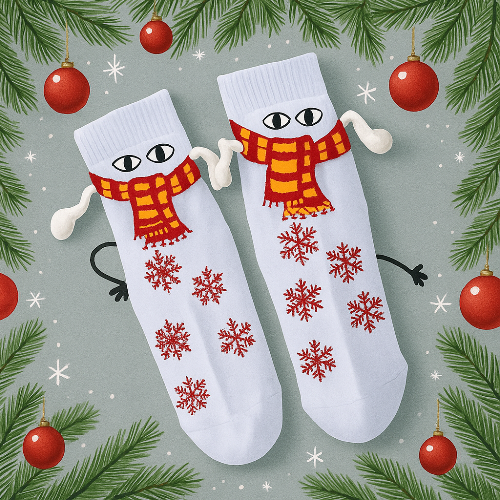 BowLift | Christmas Stockings Funny Socks Couple Hand-Holding Cozy Gift