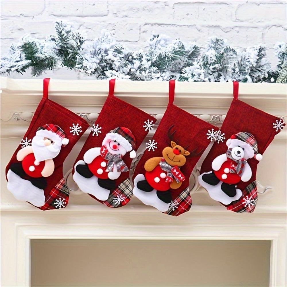 BowLift | Christmas Stockings Santa Snowman Reindeer Holiday Fireplace Decor