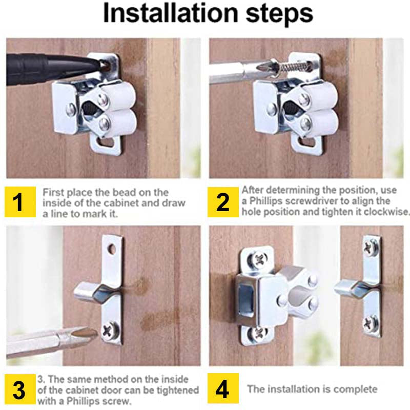 BowLift | Classic Cabinet Door Stainless Steel Snap Locks