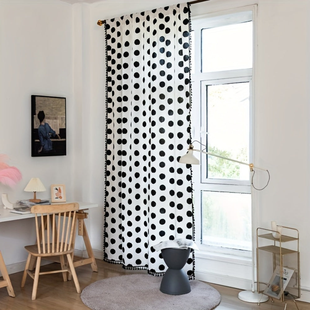 BowLift | Chic Polka Dot Tassel Window Curtain