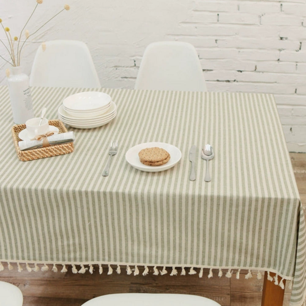 BowLift | Classic Striped Tassel Table Cloth