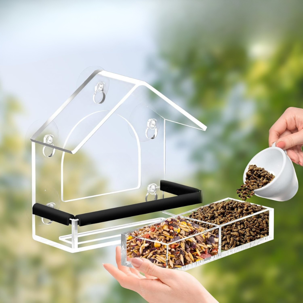 BowLift | Bird Feeder Clear Acrylic Window Suction House