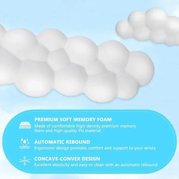 BowLift | Cloud Keyboard Palm Rest – Ergonomic Memory Foam Pad with Non-Slip Base