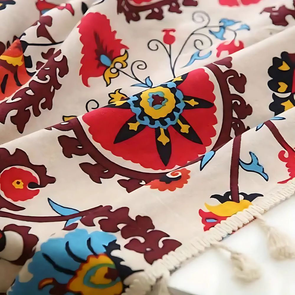 BowLift | Boho Color Wheel Bloom Tassel Curtain