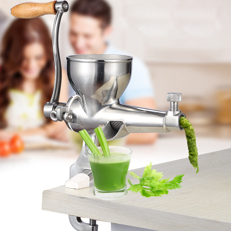 BowLift | Household Stainless Steel Manual Wheatgrass Juicer, Hand-Cranked Fruit Juicer, Juicer Residue And Juice Separation