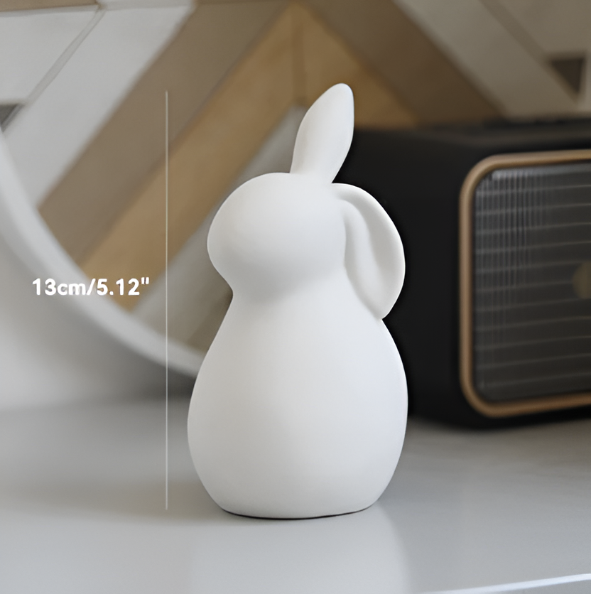 BowLift | ConeyBliss Minimalist Ceramic Bunny – Elegant White Easter Rabbit Figurine Decor