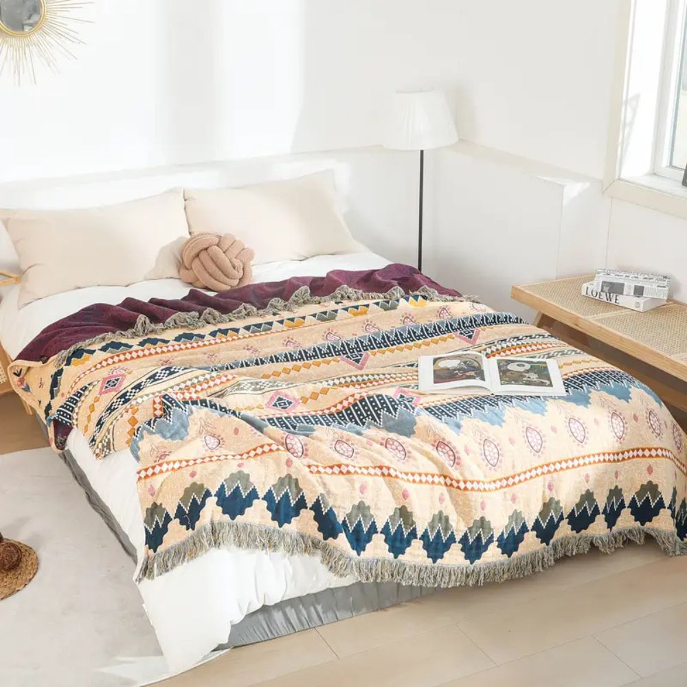 BowLift | Cozy Artisan Patterned Cotton Throw Blanket