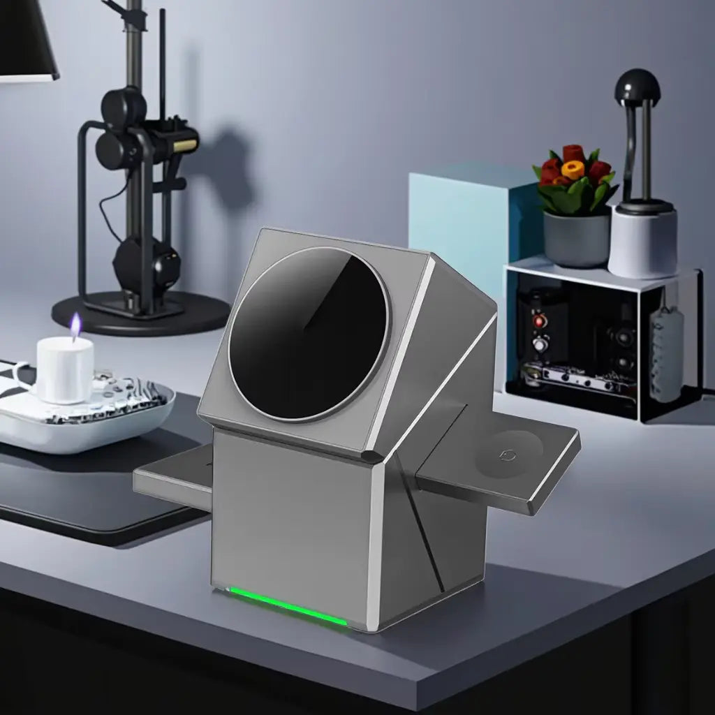 BowLift | CubeCharge 3-in-1 Charging Station – Wireless Fast Charging for iPhone, Watch & AirPods