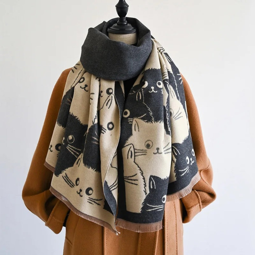 BowLift | Cute Cat Jacquard Winter Scarf