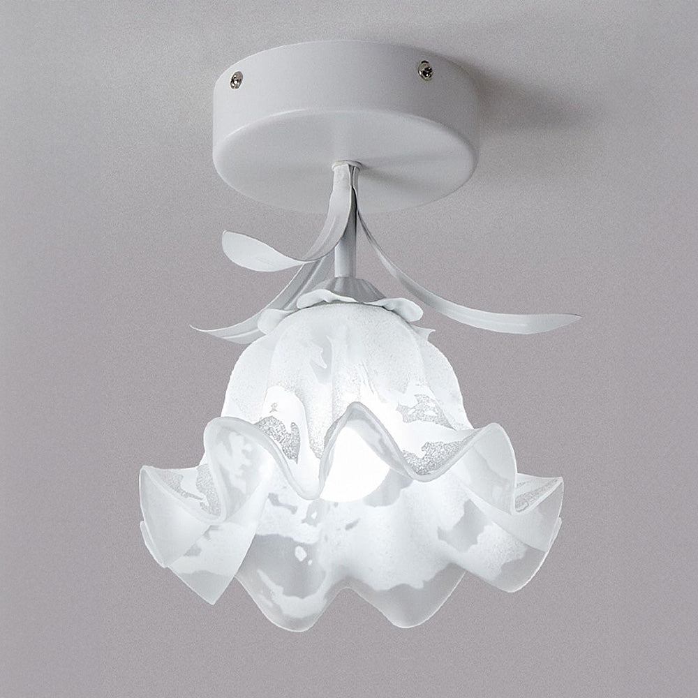 BowLift | Ceiling Light with Floral Glass Shade Design