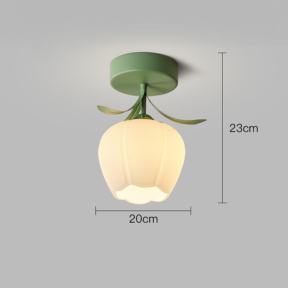 BowLift | Ceiling Light with Floral Glass Shade Design
