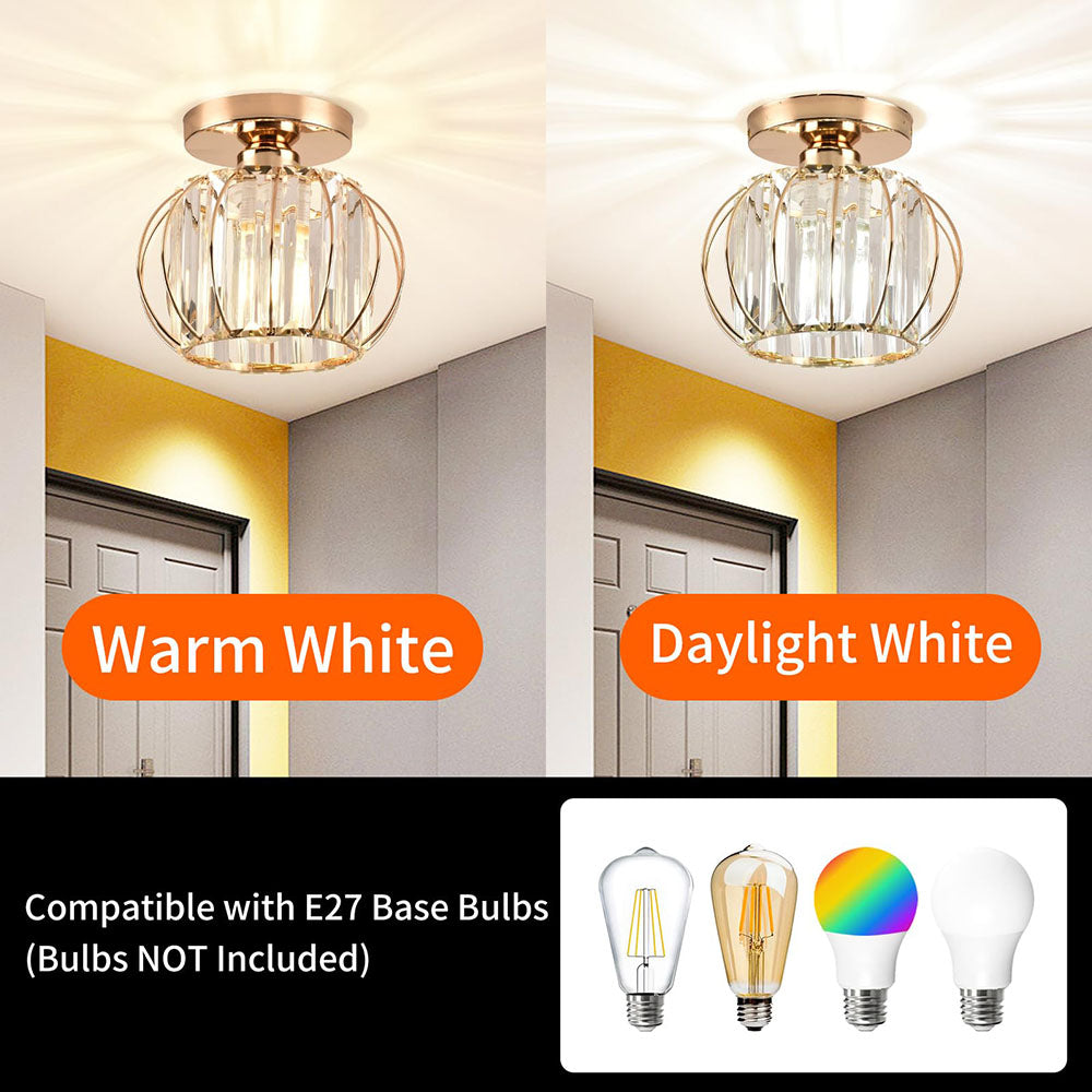 BowLift | Crystal Ceiling Light with Gold Flush Mount