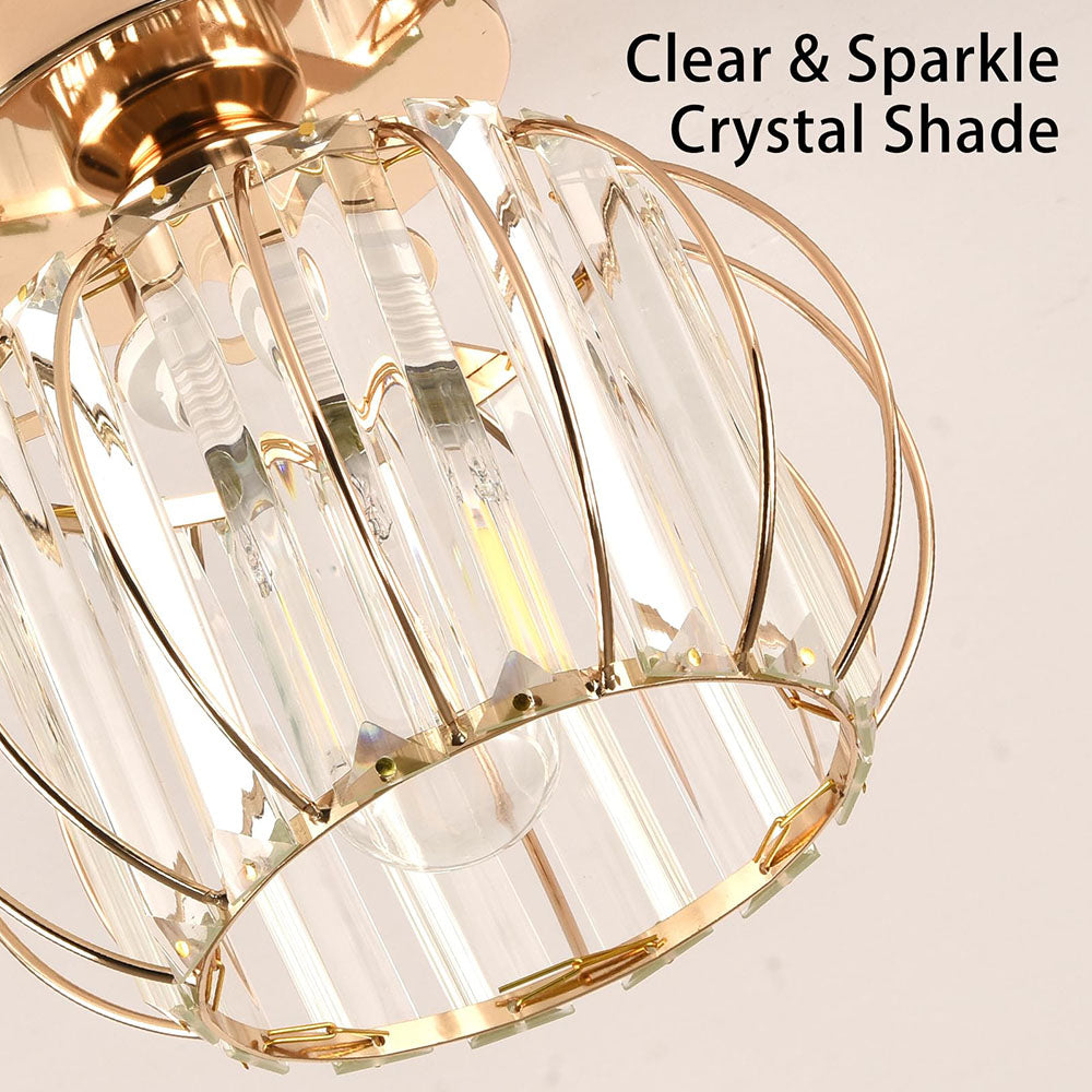 BowLift | Crystal Ceiling Light with Gold Flush Mount