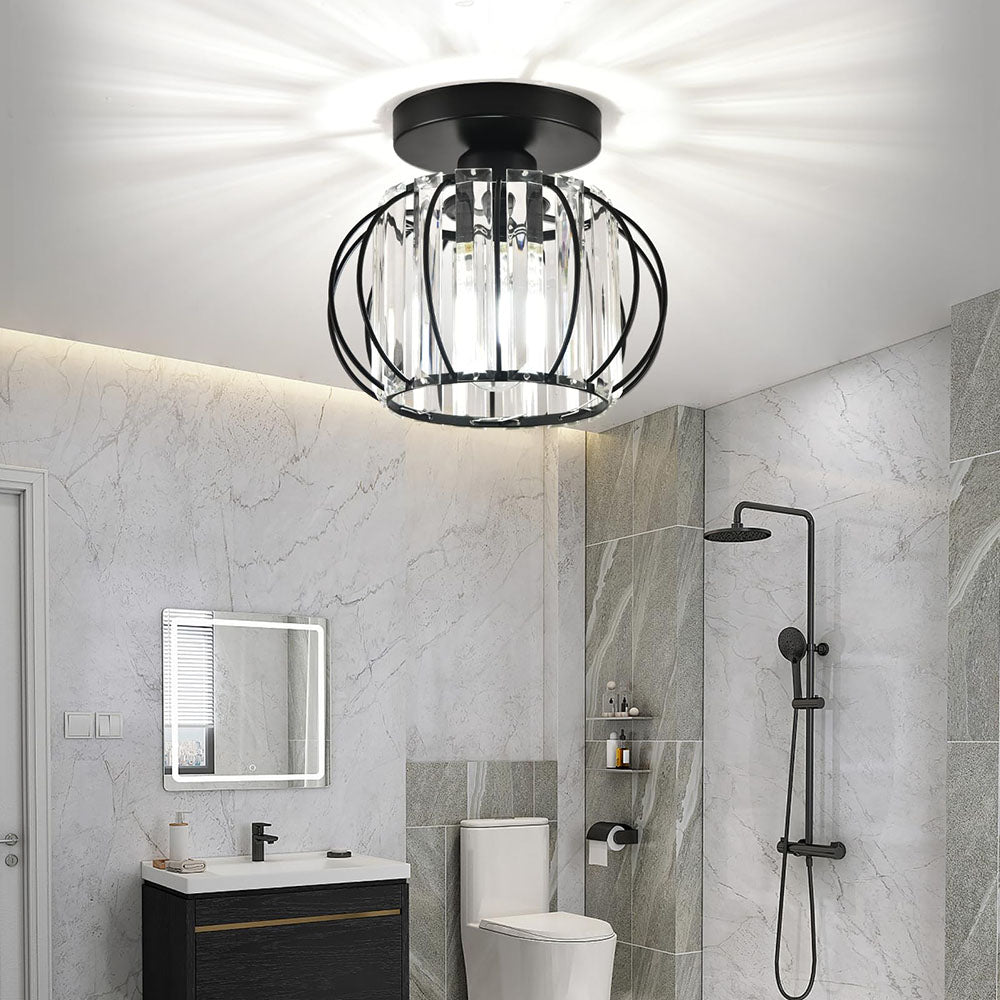 BowLift | Crystal Ceiling Light with Gold Flush Mount
