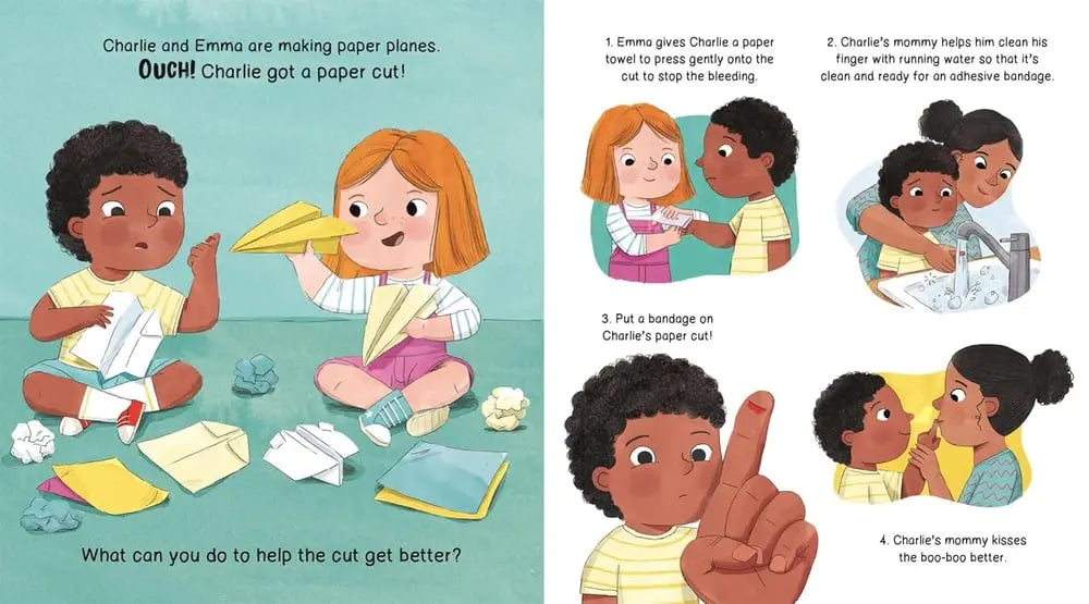 BowLift | The "Ouch Book" – Interactive Picture Book with 36 Reusable Band-Aid Stickers