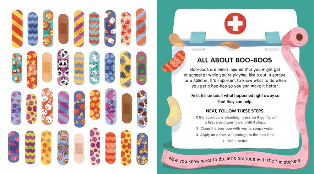 BowLift | The "Ouch Book" – Interactive Picture Book with 36 Reusable Band-Aid Stickers