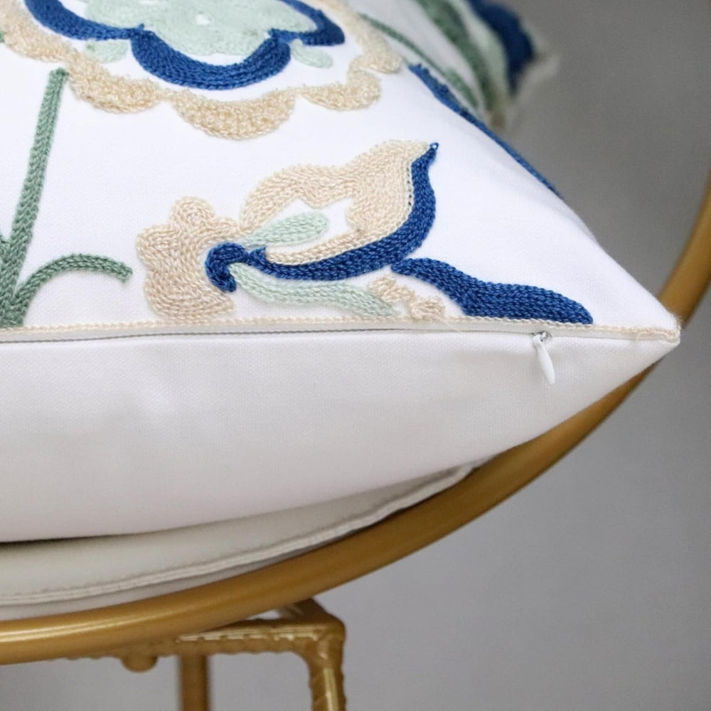 BowLift | Denza Farmhouse Floral Tufted Cushion Cover