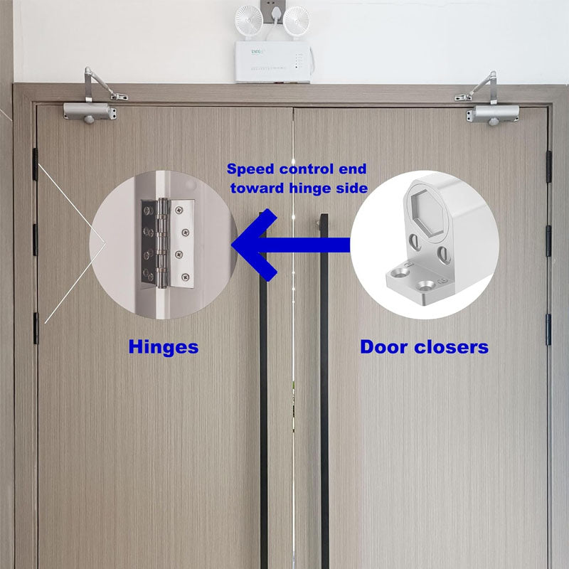 BowLift | Door Closer Automatic Door Closer Commercial or Residential Use Door Weights 55~99 Lb Aluminum