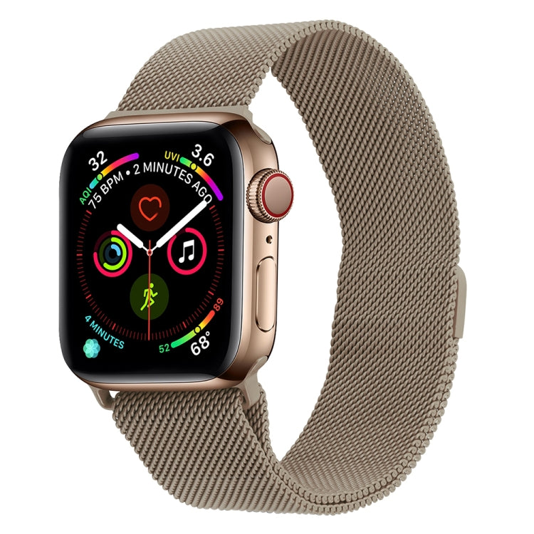 BowLift | Frerndorf | Milanese stainless steel watch band for Apple Watch Series 9&8&7 41 mm / SE 3&SE 2&6&SE&5&4 40 mm / 3&2&1 38 mm (Vintage Gold)