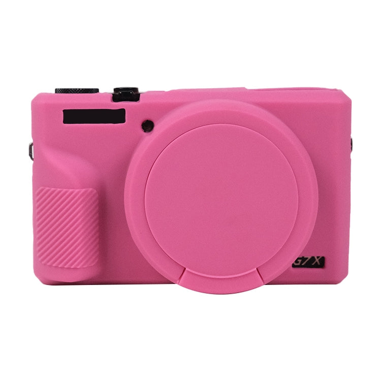 BowLift | For Canon PowerShot G7 X Mark III / G7X3 Soft Silicone Protective Case with Lens Cap (Rose Red)