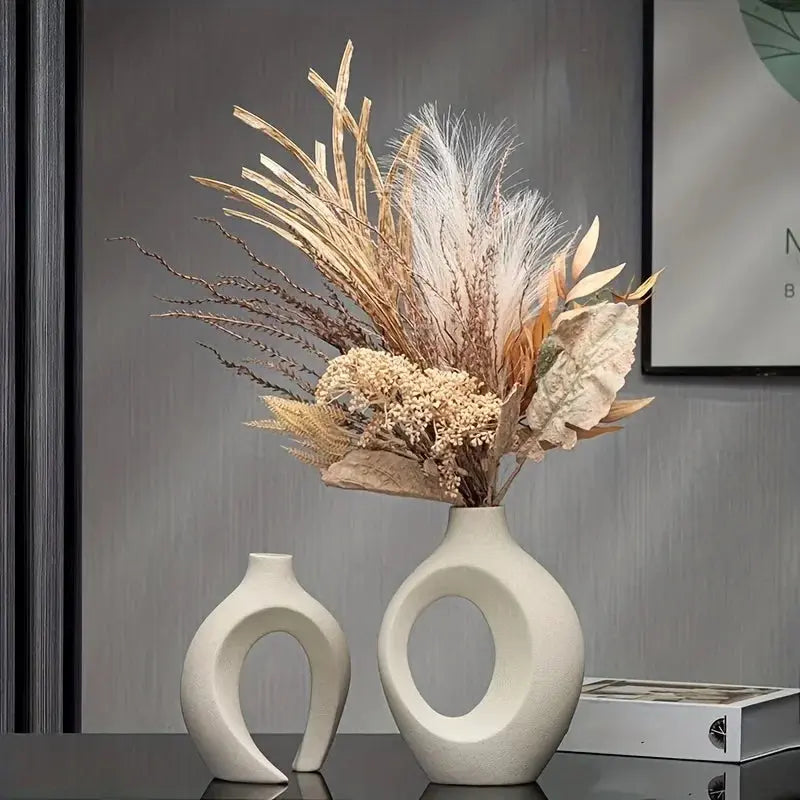 BowLift | Unique Round Hollow 2-in-1 Nordic Ceramic Vase
