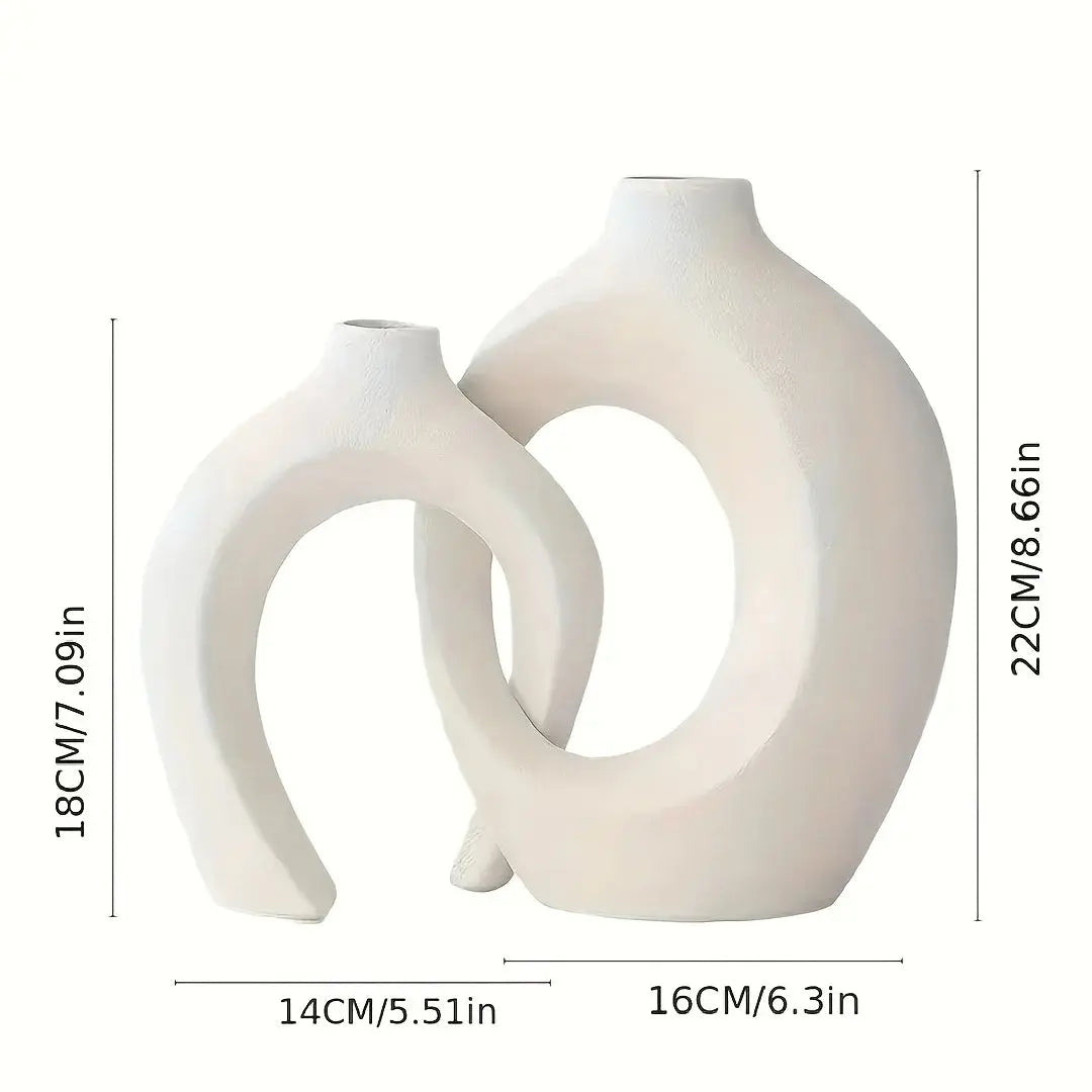 BowLift | Unique Round Hollow 2-in-1 Nordic Ceramic Vase