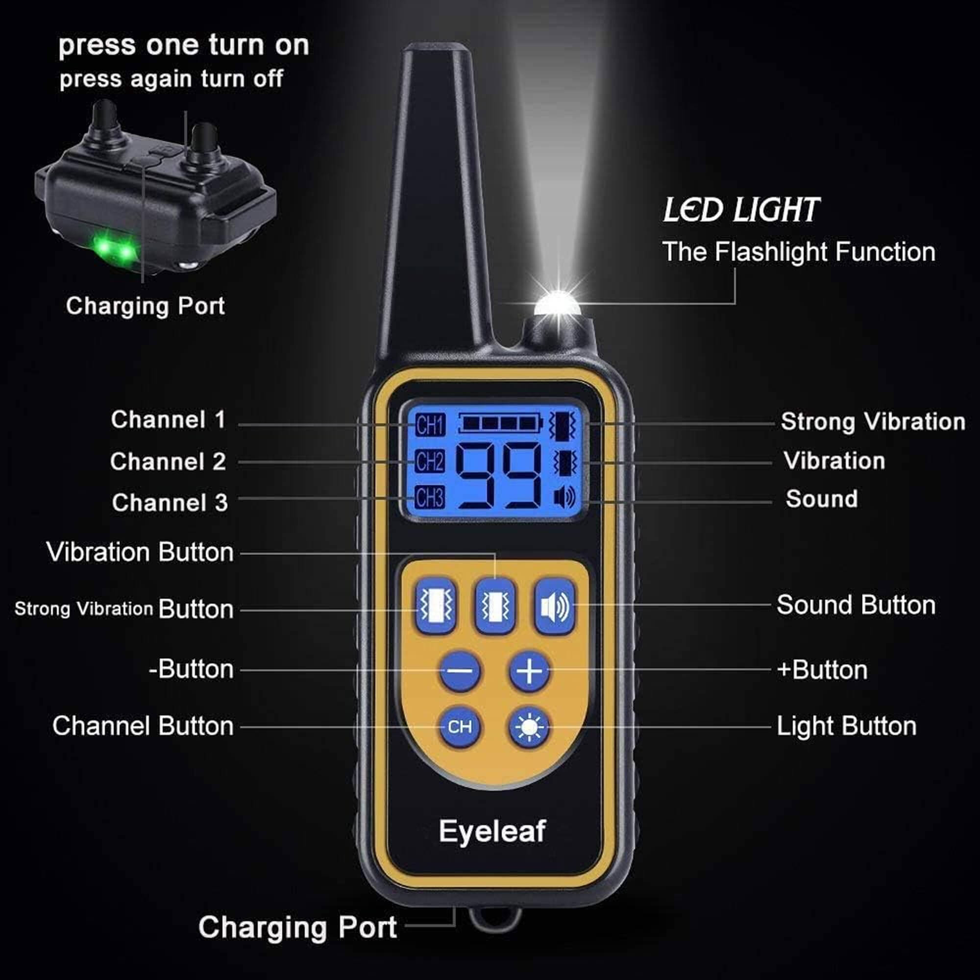 BowLift | 800M Rechargeable Electric Dog Training Collar | Waterproof, Remote Control & Ideal for Effective Dog Training