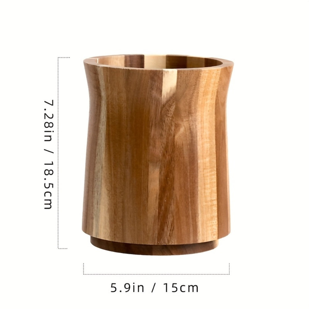 BowLift | Elegant Acacia Wood Rotating Utensil Holder