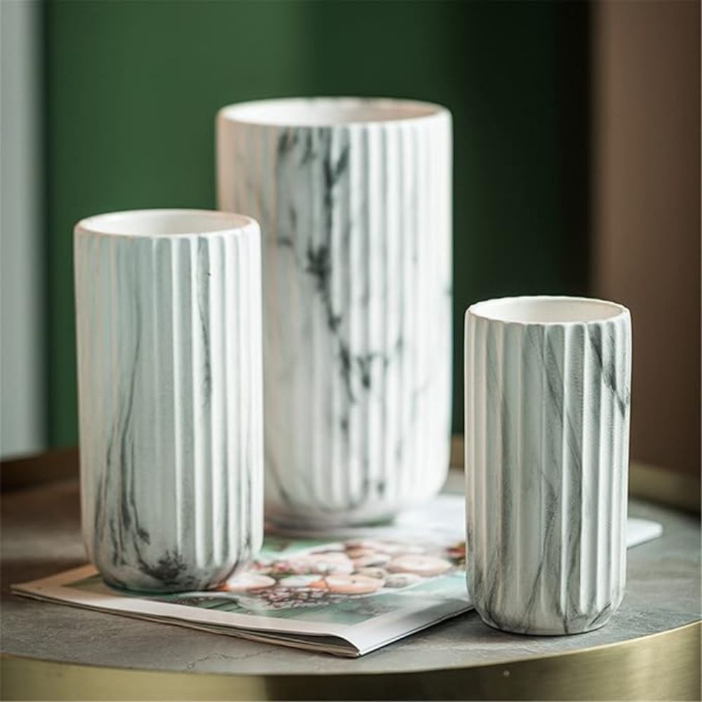 BowLift | Elegant Vertical Marble Ceramic Vase