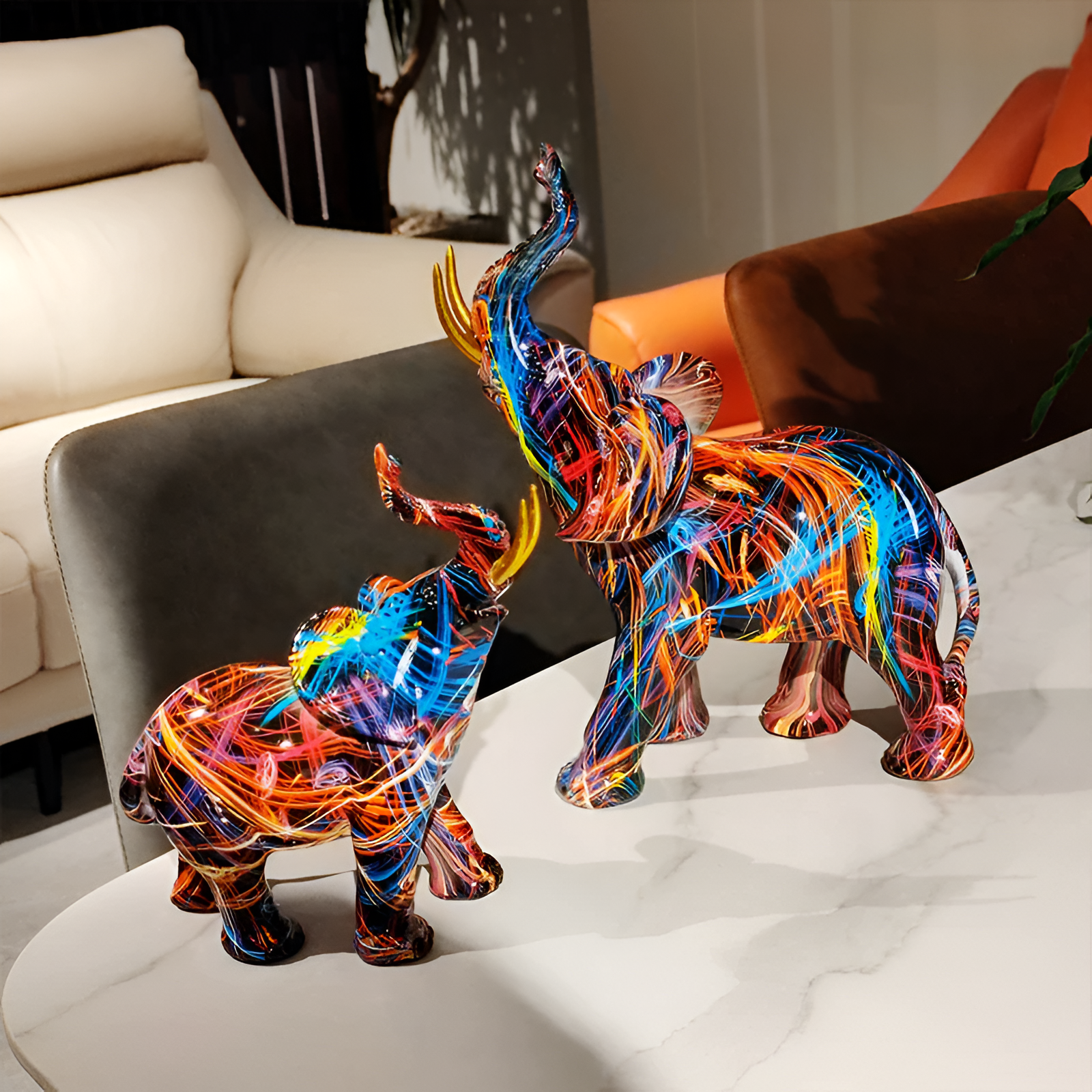BowLift | ColorPower Elephant Statue – Decorative Statue with Lively Patterns
