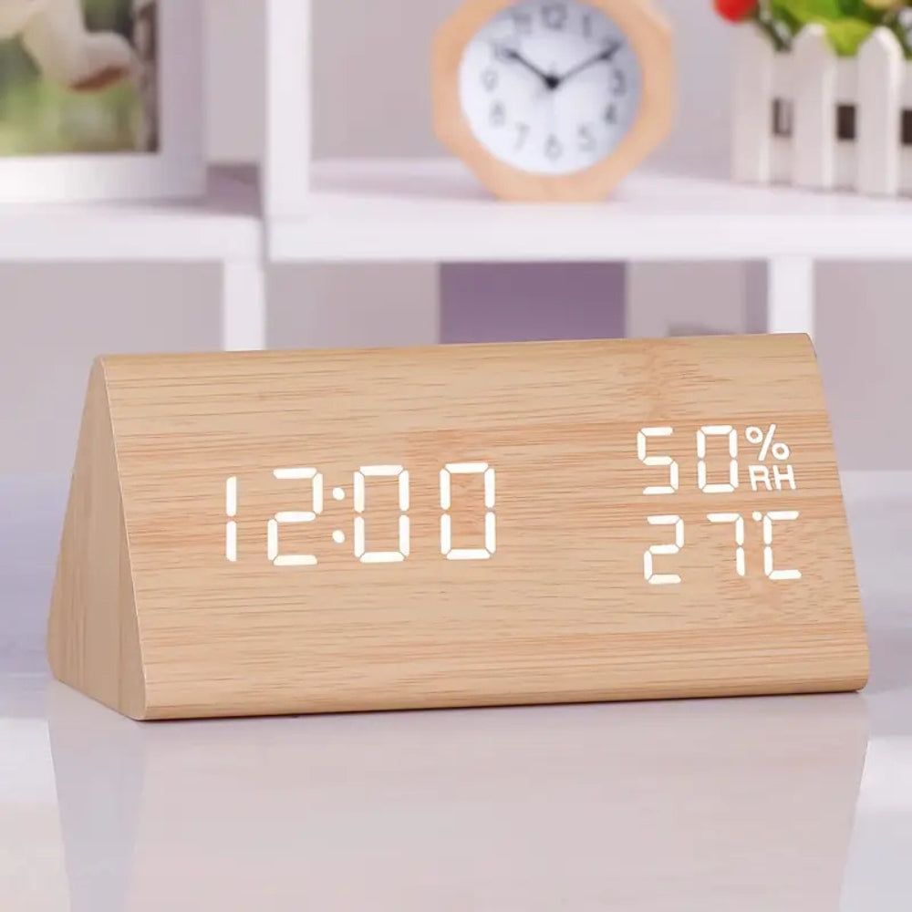 BowLift | Elora Wooden LED Alarm Clock Digital Display