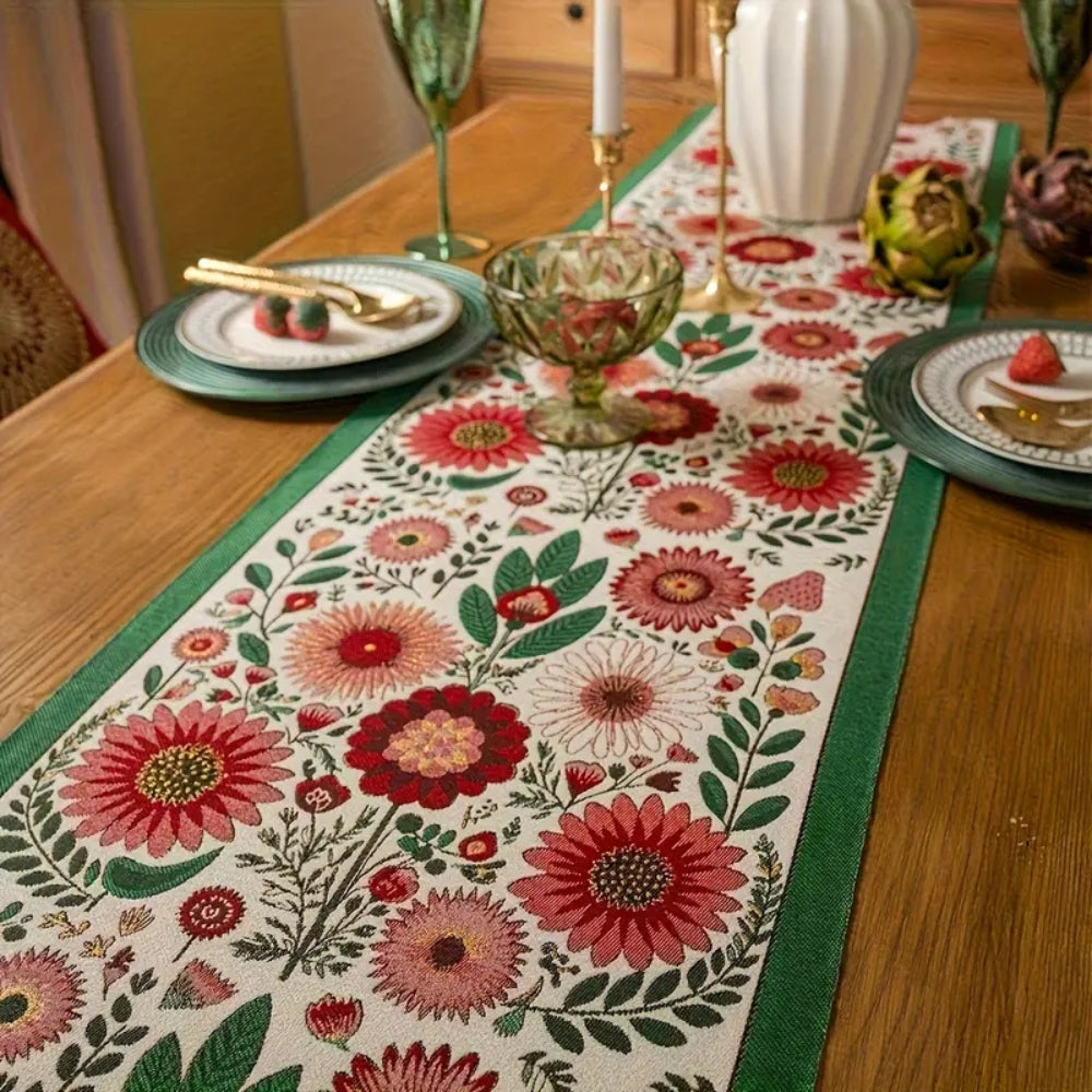 BowLift | Embroidered Floral Tassel Table Runner